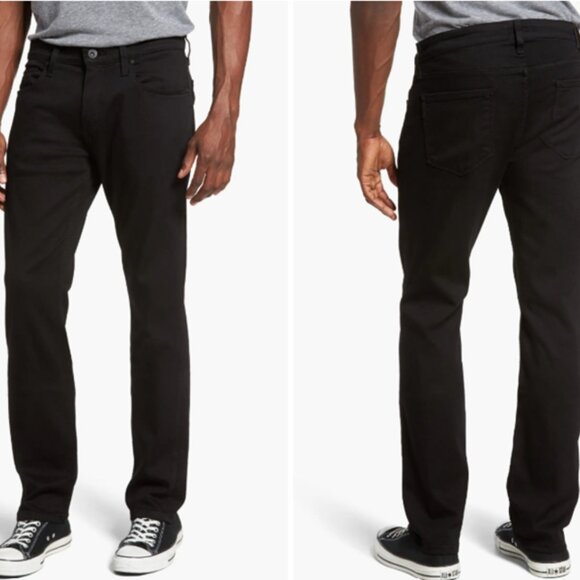 Paige Federal Jeans Mens Size 32x28 Black Shadow Straight Preppy Stretch Classic - Picture 1 of 16